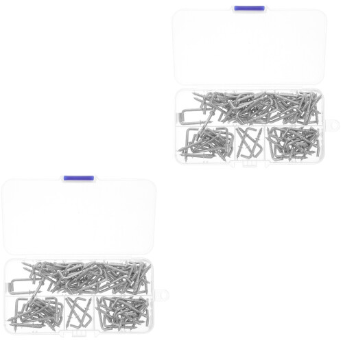 2 Pieces Door Hinges Security Screws Right Angle Hook 2
