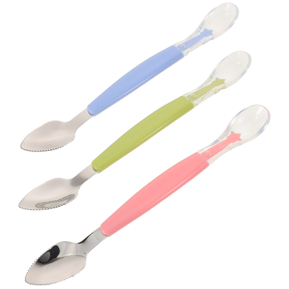 Iplusmile 6 Pcs Baby Spoons: Double-Headed Stainless Steel Silicone For Weaning