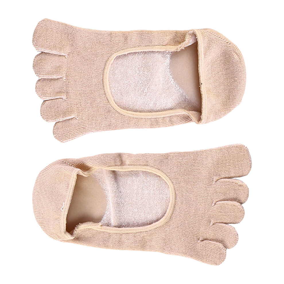Iplusmile 3Pcs 5 Toe Gel Moisturizing Socks For Women And Men (Apricot)