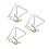 3Pcs Handheld Iron Triangle 4 Inch With For School Band 5