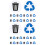 2Sets Mülltonnenaufkleber Recycling Wasserdicht Dauerhaft PVC Bunt 7