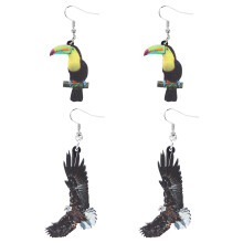 4 Pairs Fashion Earrings Girl Ear Ring Bird Pattern Ear Drops