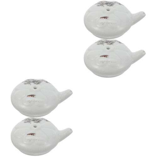 4 Pcs Portable Water Droppers Ceramic Containers For Calligraphy 2