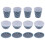 12Pcs Dark Blue Dot Dinnerware Cup Salad Bowl Plate 1