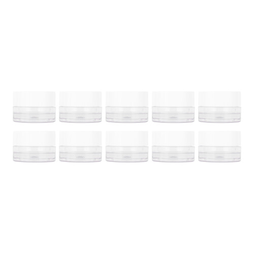 10Pcs 10g Round Cream Jars Reusable Face Lotion Container White Lid 2