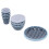 12Pcs Dark Blue Dot Dinnerware Cup Salad Bowl Plate 3