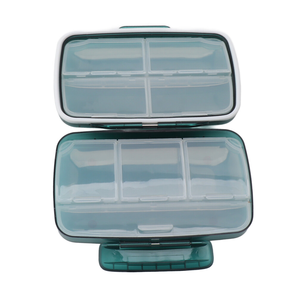 Green Silicone 8-Compartment Travel Medicine Case â Compact, Portable