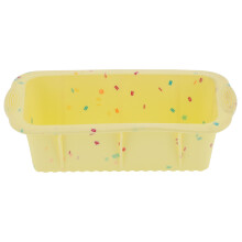 (Yellow with Color Grain) Silicone Cake Mold Rectangular Bread Baking Pan Kitchen Tool Yellow