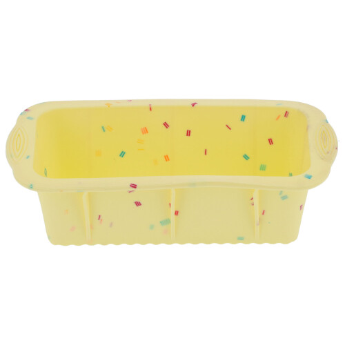 (Yellow with Color Grain) Silicone Cake Mold Rectangular Bread Baking Pan Kitchen Tool Yellow