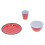 12Pcs/Set Household Tableware Set Red Dot Melamine Cup Bowl Plate 5