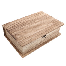 2Pcs Wooden Book Storage Box With Hinged Lid Large Capacity