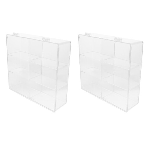2Pcs Transparent Acrylic Doll Toy Storage Rack Organizer 1