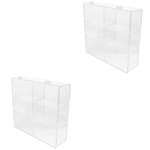 2Pcs Transparent Acrylic Doll Toy Storage Rack Organizer 2