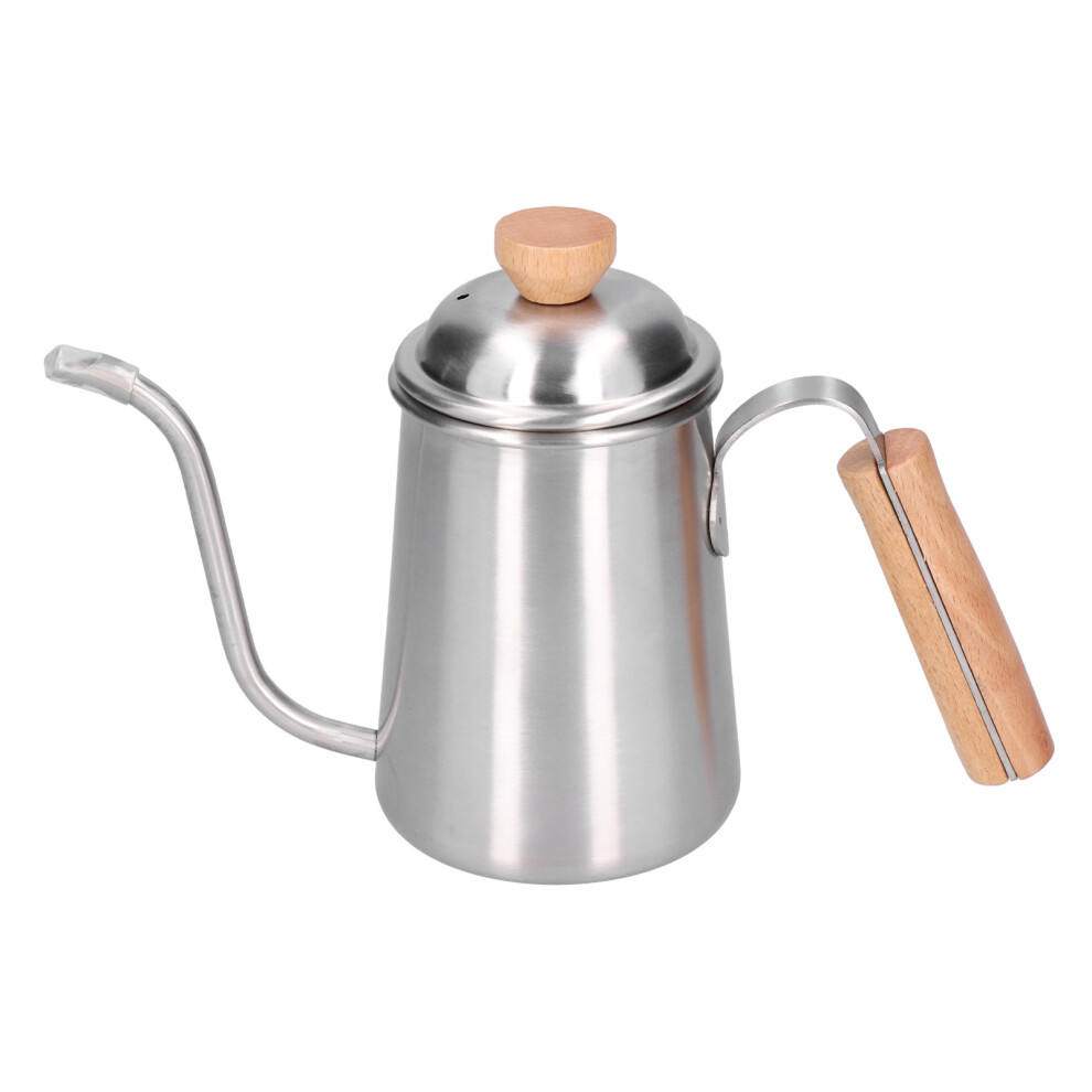 650ML Stainless Steel Drip Coffee Pot Long Gooseneck Wooden Handle-image-OPC-PKY8B95-NEW