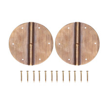 2Set Round Brass Hinges 6cm Antique Furniture Hardware