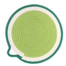 (Yellow Large 30cm) Cotton Rope Coaster Fruit Shape Nordic Dining Mat 30cm Green