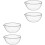 4 Pcs Glass Bowl Fruit Salad Dessert Container Transparent 3