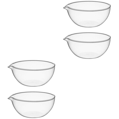 4 Pcs Glass Bowl Fruit Salad Dessert Container Transparent 2