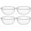 4 Pcs Glass Bowl Fruit Salad Dessert Container Transparent 2