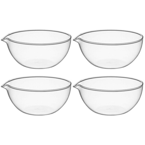 4 Pcs Glass Bowl Fruit Salad Dessert Container Transparent 1