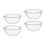 4 Pcs Glass Bowl Fruit Salad Dessert Container Transparent 4