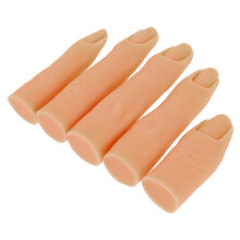 20 Pcs Silicone Practice Fingers With Flexible Joints Light Brown