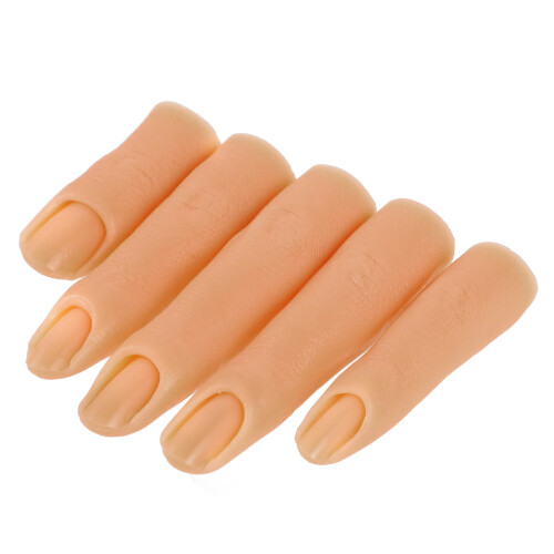 20 Pcs Silicone Practice Fingers With Flexible Joints Light Brown 1