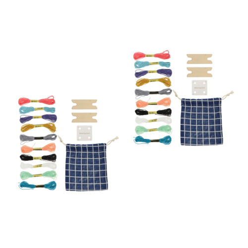 2 Sets Paper Weaving Cards Diy Shuttles Rope Tools 2