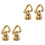 4Pcs Brass Metal Triangle Rings Rivet Studs for Purse Strap Craft DIY 5