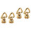 4Pcs Brass Metal Triangle Rings Rivet Studs for Purse Strap Craft DIY 6