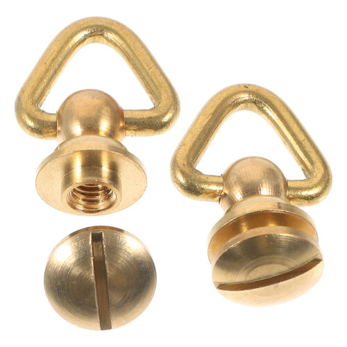 4Pcs Brass Metal Triangle Rings Rivet Studs for Purse Strap Craft DIY 1