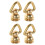 4Pcs Brass Metal Triangle Rings Rivet Studs for Purse Strap Craft DIY 7