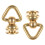 4Pcs Brass Metal Triangle Rings Rivet Studs for Purse Strap Craft DIY 3