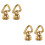 4Pcs Brass Metal Triangle Rings Rivet Studs for Purse Strap Craft DIY 8