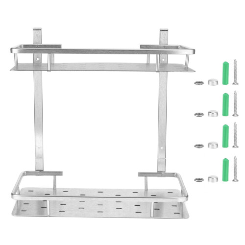 Space Aluminum Bathroom Shelf Rust-Proof Shower Rack Kitchen Storage