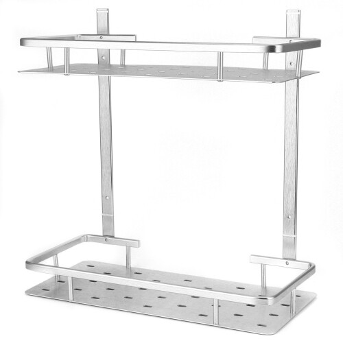 Space Aluminum Bathroom Shelf Rust-Proof Shower Rack Kitchen Storage 2