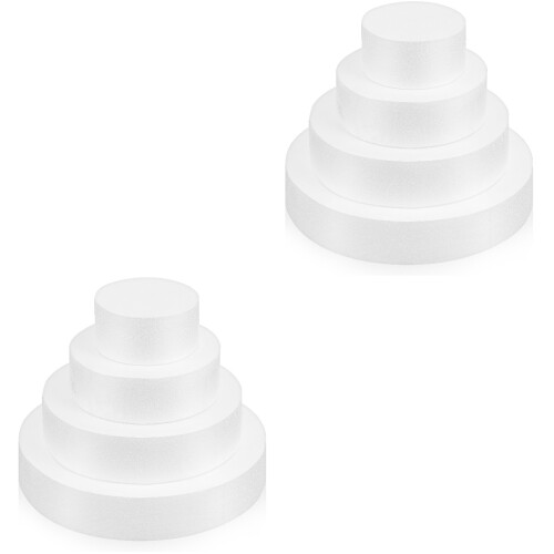 8 Pcs Fake Cake Rounds Foam Practice Molds For Wedding Decor 2