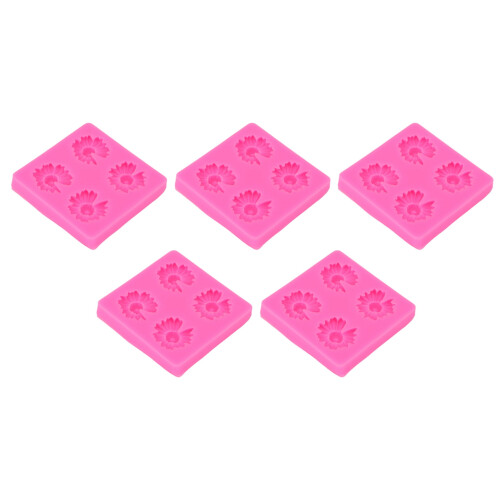 Silicone Daisy Flower Chocolate Mold Pink 1