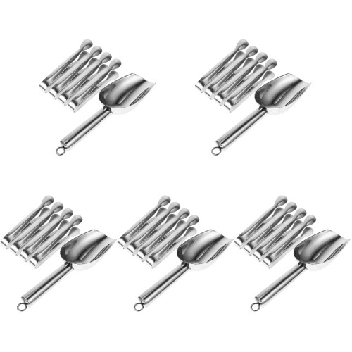5 Sets Stainless Steel Ice Cube And Tongs Multi-Function Tool 1
