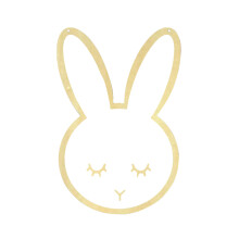 3Pcs Acrylic Wall Mirror With Wooden Frame In Bunny Shape