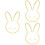 3Pcs Acrylic Wall Mirror With Wooden Frame In Bunny Shape 6