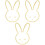 3Pcs Acrylic Wall Mirror With Wooden Frame In Bunny Shape 3