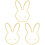 3Pcs Acrylic Wall Mirror With Wooden Frame In Bunny Shape 2