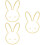 3Pcs Acrylic Wall Mirror With Wooden Frame In Bunny Shape 7