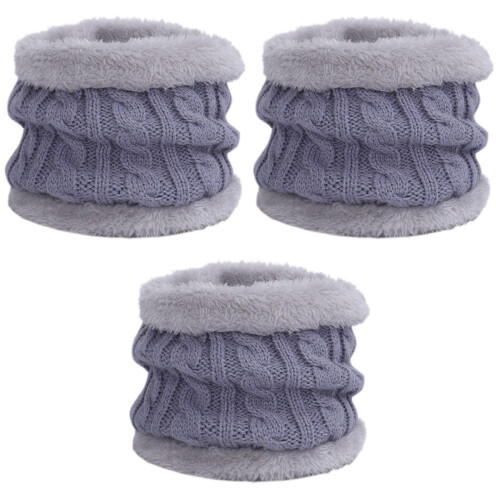 3Stk Weicher Kinder-Schal Grau Winter Freizeit Allround 2