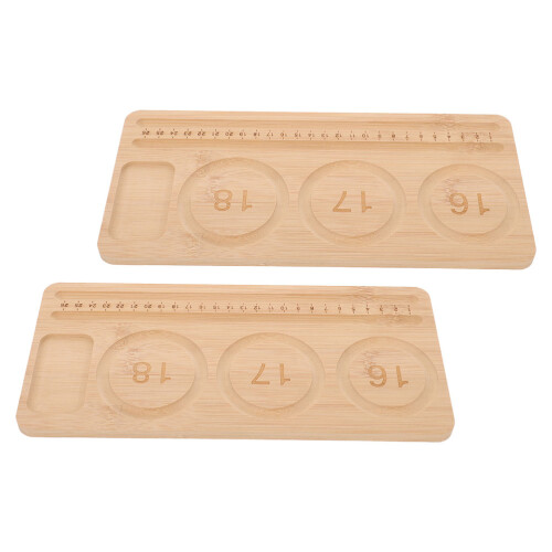 4Pièces Plateau Bois Beige Multi Compartiments Pour DIY 2
