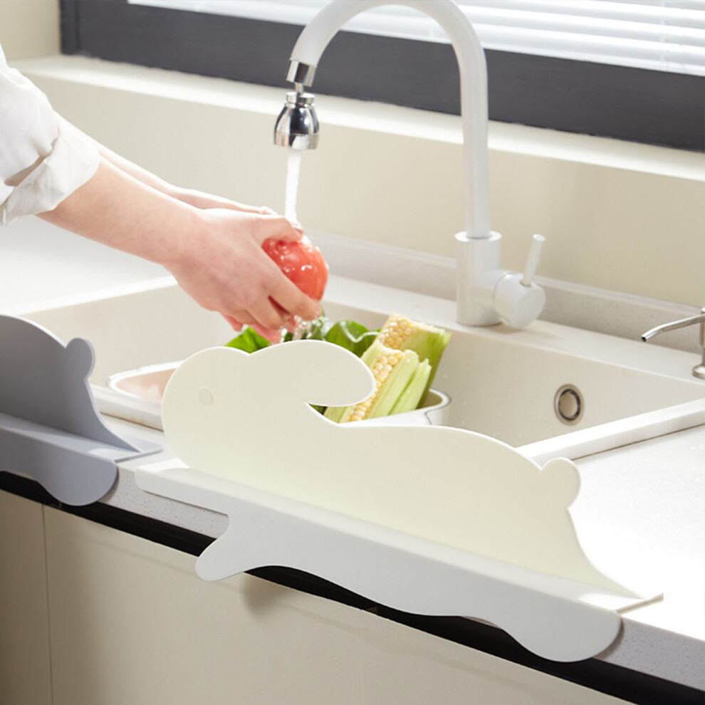 Large Beige Silicone Sink Splash Guard With Suction Cups, Water-Proof 6901352154189