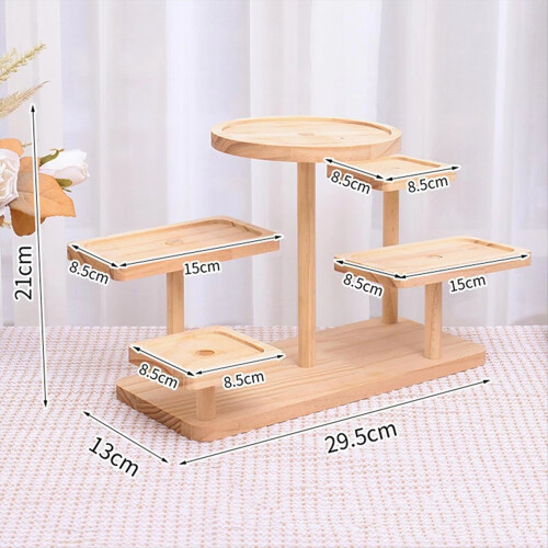 Display Riser Desktop Cabinet Organizer Wood Display Stand Shelf 1