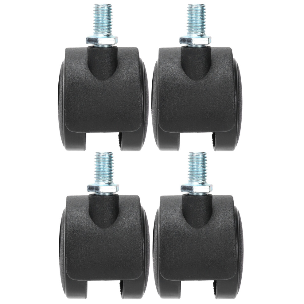 4Pcs Pu Casters 1.5In Brake Universal Wheel Black 685922930811