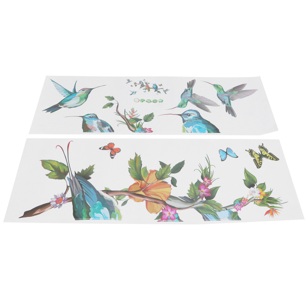 Colorful Butterflies Birds Tree Branch Wall Sticker Self Adhesive